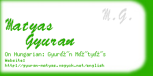 matyas gyuran business card